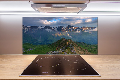 Rivestimento parete cucina con motivo Cime montuose