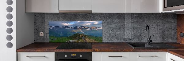 Rivestimento parete cucina con motivo Cime montuose