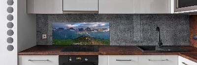 Rivestimento parete cucina con motivo Cime montuose