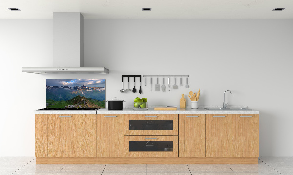 Rivestimento parete cucina con motivo Cime montuose