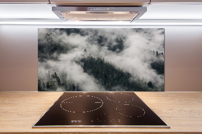 Rivestimento parete cucina con motivo Nebbia sulla foresta