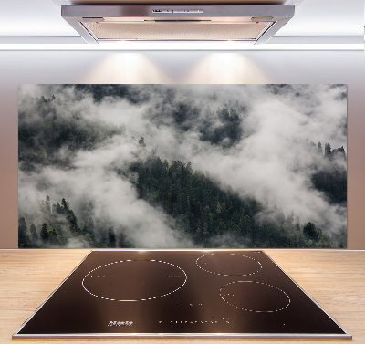 Rivestimento parete cucina con motivo Nebbia sulla foresta