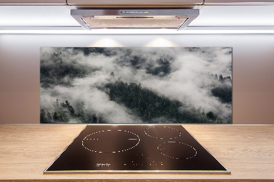 Rivestimento parete cucina con motivo Nebbia sulla foresta