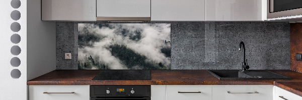 Rivestimento parete cucina con motivo Nebbia sulla foresta