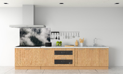 Rivestimento parete cucina con motivo Nebbia sulla foresta