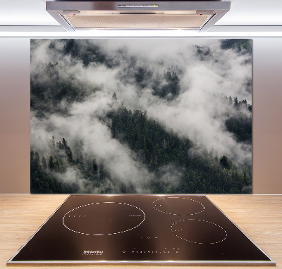 Rivestimento parete cucina con motivo Nebbia sulla foresta
