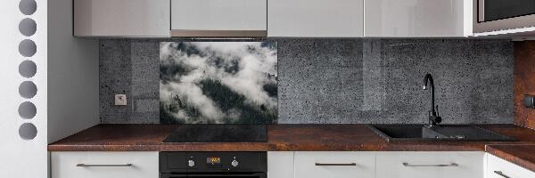 Rivestimento parete cucina con motivo Nebbia sulla foresta