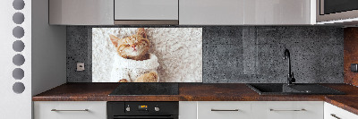 Rivestimento parete cucina con motivo di gattino con il maglione