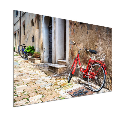 Pannello paraschizzi cucina con motivo di bicicletta rossa