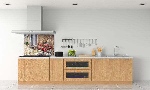 Pannello paraschizzi cucina con motivo di bicicletta rossa