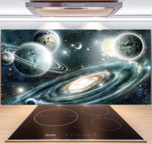 Rivestimento parete cucina con motivo Sistema Solare