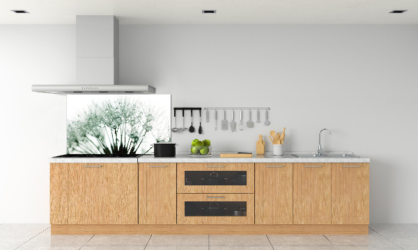 Pannello paraschizzi cucina con motivo a semi di tarassaco