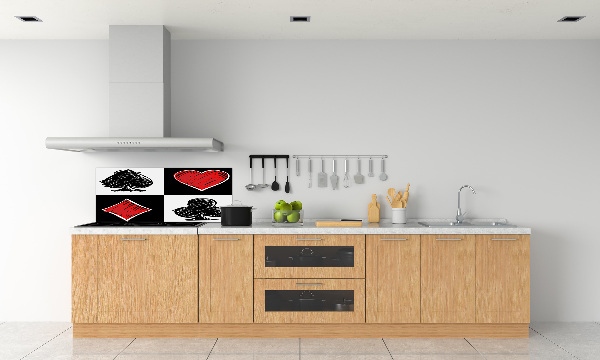 Rivestimento parete cucina con motivo a semisfera delle carte