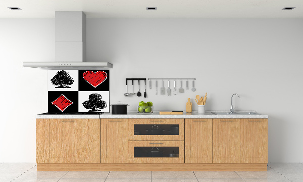 Rivestimento parete cucina con motivo a semisfera delle carte