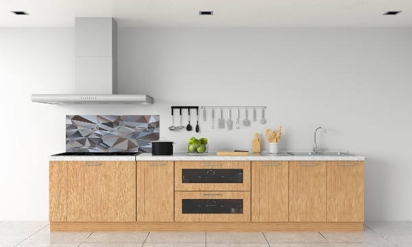 Rivestimento parete cucina con motivo a triangoli astratti