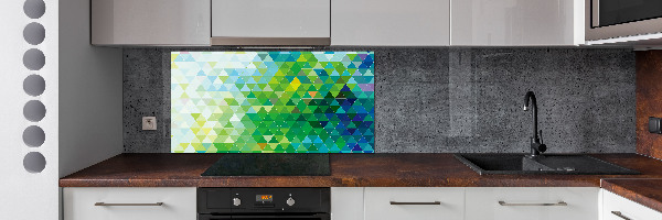 Pannello retrocucina con motivo a triangoli astratti
