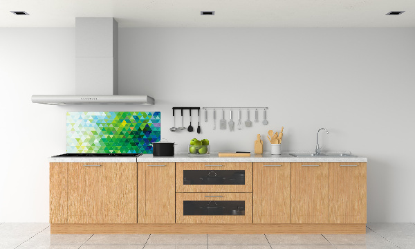 Pannello retrocucina con motivo a triangoli astratti