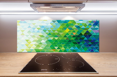 Pannello retrocucina con motivo a triangoli astratti