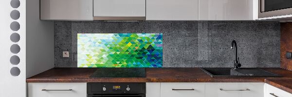 Pannello retrocucina con motivo a triangoli astratti