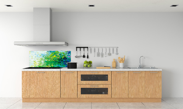 Pannello retrocucina con motivo a triangoli astratti