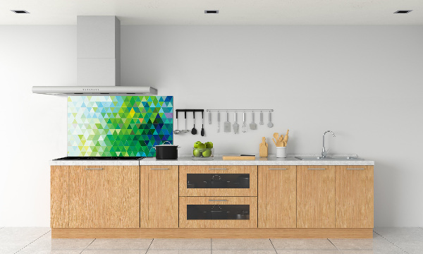 Pannello retrocucina con motivo a triangoli astratti
