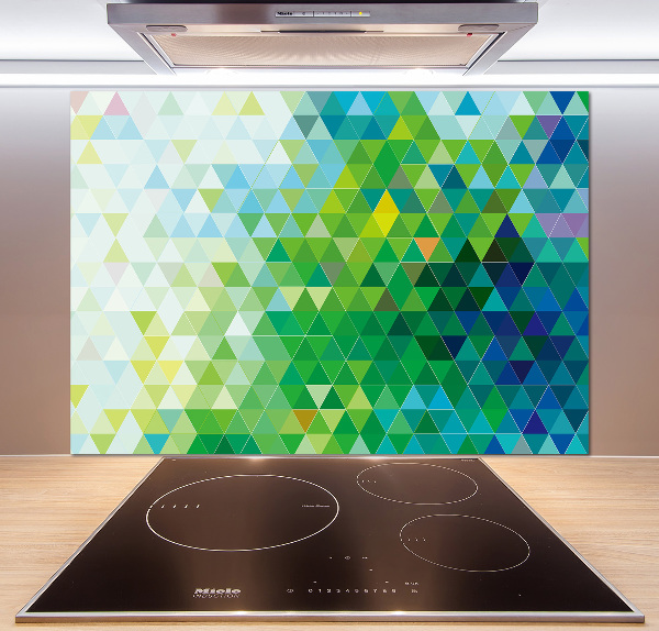 Pannello retrocucina con motivo a triangoli astratti