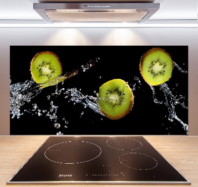 Pannello retrocucina con motivo di kiwi e gocce d'acqua