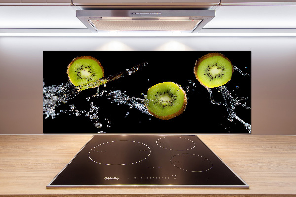 Pannello retrocucina con motivo di kiwi e gocce d'acqua