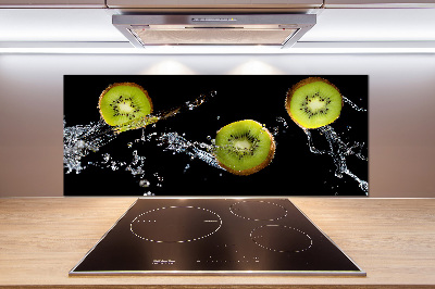 Pannello retrocucina con motivo di kiwi e gocce d'acqua