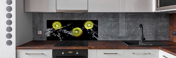 Pannello retrocucina con motivo di kiwi e gocce d'acqua