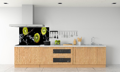 Pannello retrocucina con motivo di kiwi e gocce d'acqua