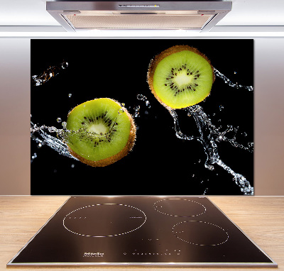 Pannello retrocucina con motivo di kiwi e gocce d'acqua