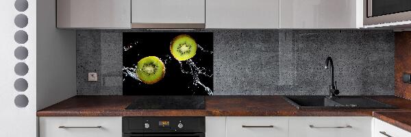 Pannello retrocucina con motivo di kiwi e gocce d'acqua