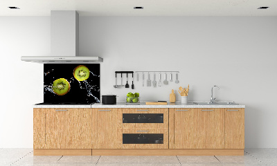 Pannello retrocucina con motivo di kiwi e gocce d'acqua