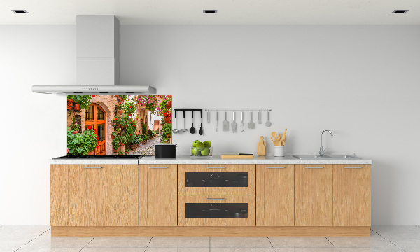 Pannello retrocucina con stampa 'Una strada affascinante' per decorare la parete