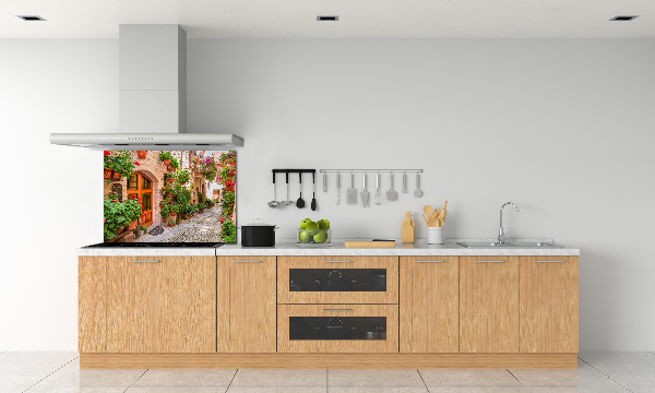 Pannello retrocucina con stampa 'Una strada affascinante' per decorare la parete