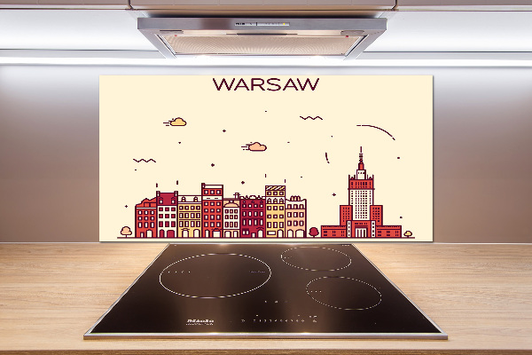 Pannello paraschizzi cucina con stampa raffigurante Varsavia, Polonia