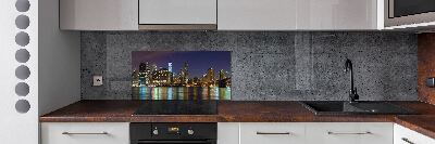 Rivestimento parete cucina con motivo Manhattan di notte