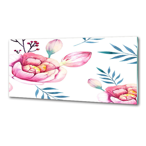 Pannello paraschizzi cucina con motivo floreale