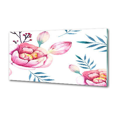 Pannello paraschizzi cucina con motivo floreale