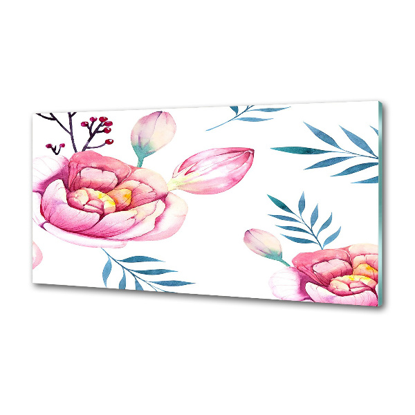 Pannello paraschizzi cucina con motivo floreale