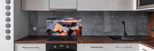 Pannello paraschizzi cucina con stampa raffigurante montagne in inverno