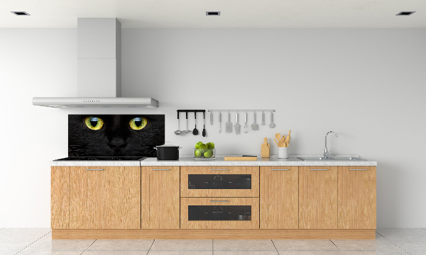 Rivestimento parete cucina con motivo a occhi di gatto