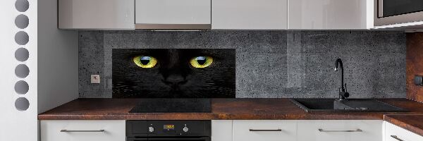 Rivestimento parete cucina con motivo a occhi di gatto