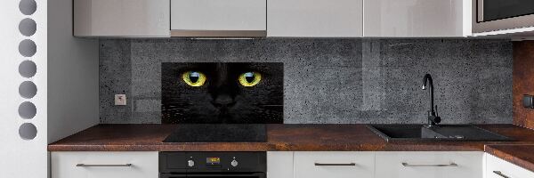 Rivestimento parete cucina con motivo a occhi di gatto