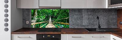 Pannello paraschizzi cucina con motivo ponte nella foresta tropicale
