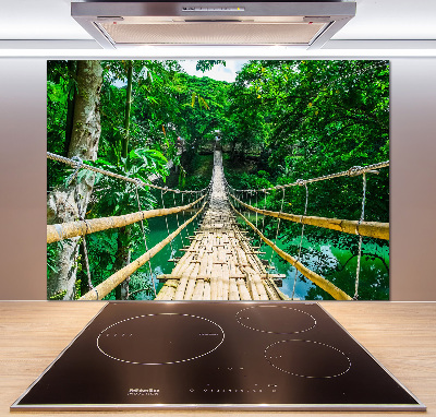 Pannello paraschizzi cucina con motivo ponte nella foresta tropicale