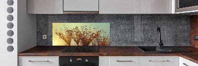 Pannello retrocucina con motivo a semi di tarassaco