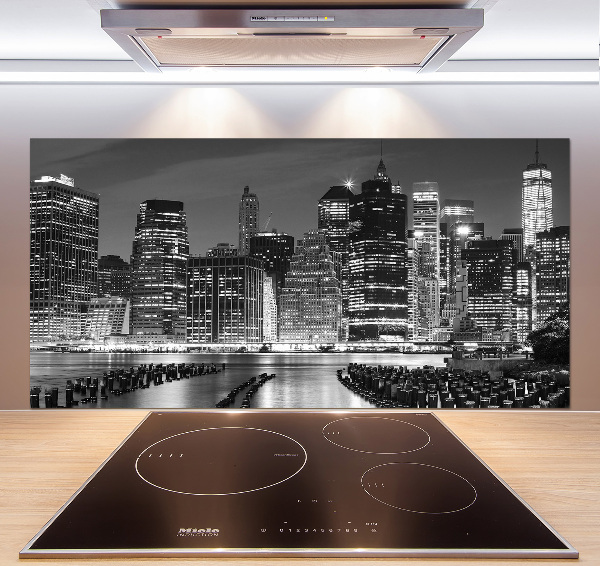 Rivestimento parete cucina con motivo Manhattan di notte