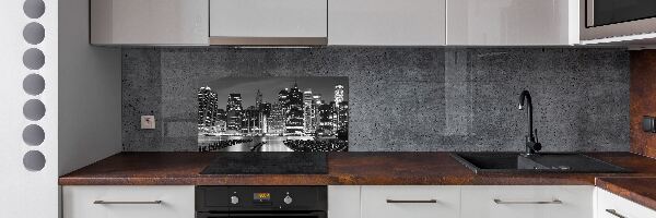 Rivestimento parete cucina con motivo Manhattan di notte